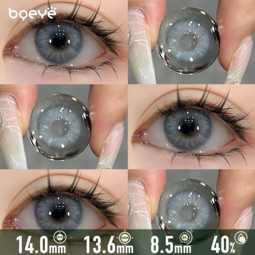 Lentilles De Contact Teintées Gris-Bleu Glacial