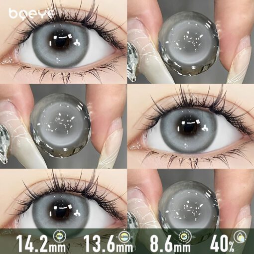 Perle Argentée Gris Lentilles De Contact