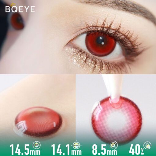 Lentilles De Contact Rouge Corail Sirène (10 Pièces)