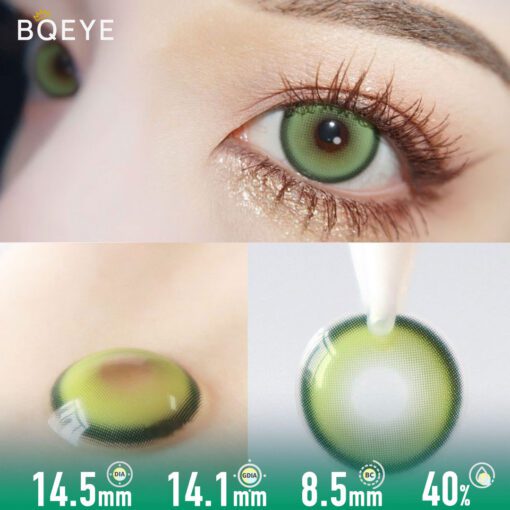 Lentilles De Contact Vert Émeraude Sirène (10 Pièces)