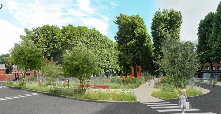À Lille, une place minérale devient un parc de quartier