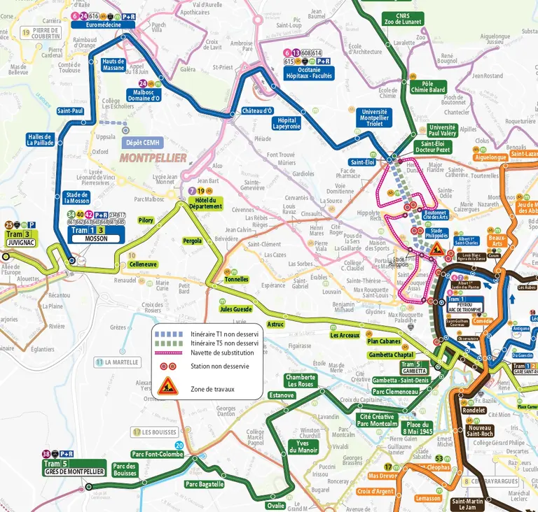 À Montpellier, le tram change de trajet jusqu’au 30 août