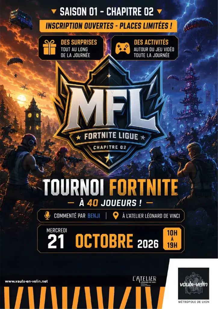 Fortnite MFL à Vaulx-en-Velin : 40 places gratuites
