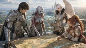 Illustration conceptuelle 1 du MMORPG avec IA Lineage2AI